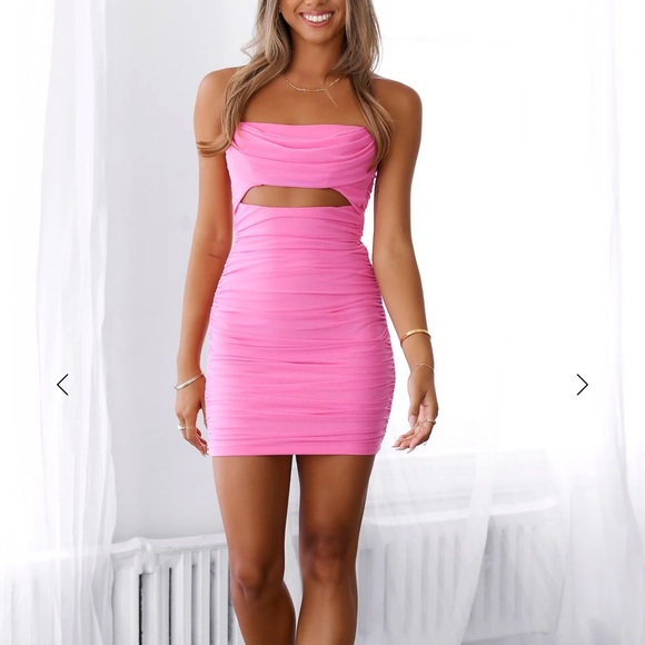 Hello Molly Dresses & Skirts - Hello Molly Vibrant Pink Cutout Mini Dress